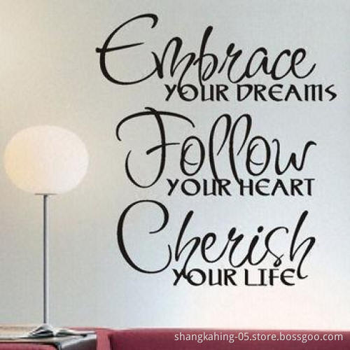 Removable Transfer Film Vinyl Wall Quote with Eco-friendly Materials, Decorate All Smooth Surfaces